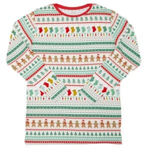 Little Sleepies Fair Isle Christmas Mens Pajama Top Sz XL Bamboo Viscose